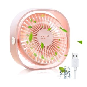 Smartdevi USB asztali mini ventilátor 12 x 12 x 5 cm rózsaszín