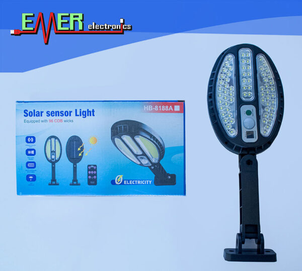 96 ledes Kültéri napelemes lámpa távirányítóval - Solar sensor light HB-8188A