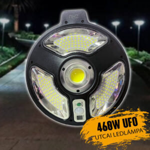 X8022 UFO napelemes led lámpa mozgásérzékelővel, távirányítóval kültéri 460W