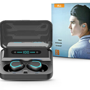V5 TWS Bluetooth sztereó fülhallgató töltőtokkal fekete - headset