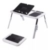 E table Állítható Dőlésszögű Összecsukható Laptop Asztal, laptop hűtővel,2 DB USB, pohártartó - Image 4