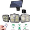 JD-2757A Napelemes 122 LED-es fali lámpa fény és mozgásérzékelővel, távirányítóval és 5m-es kábellel, IP65 - Image 5