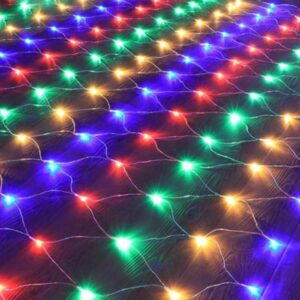 Karácsonyi konnektoros LED fényháló 1.2m x 1.6m, Színes