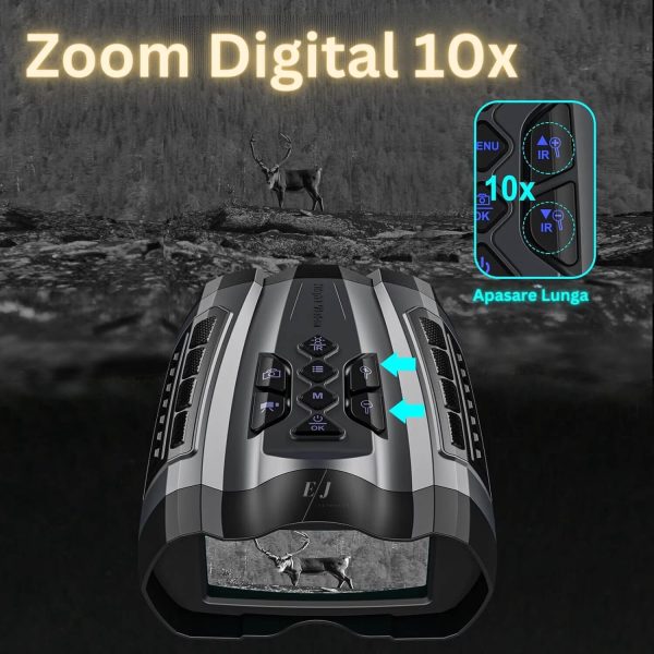 Kouvolsen KOS-24003 Digitális éjjellátő távcső és fotó/videó rögzítő, 10x opzikai zoomal 3.5" kijelzővel