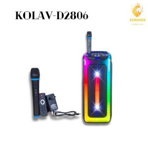 Kolav hordozható akkumulátoros bluetooth hanszoró , usb , fm rádió, mikrofon , rgb fényekkel és távirányítóval, D2806