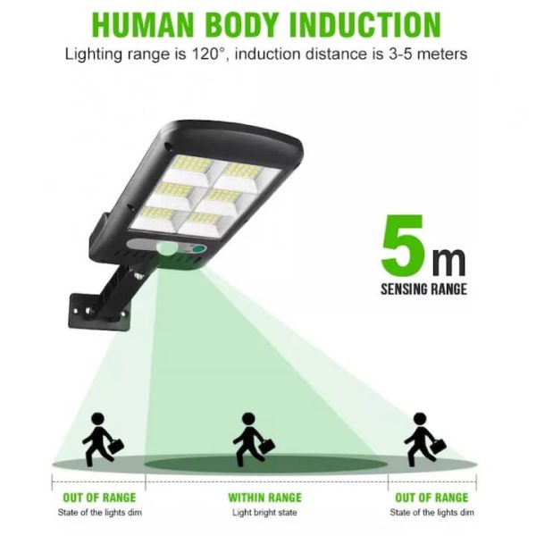 Napelemes Utcai Lámpa DIM Light, mozgásérzékelővel emberi test érzékelő távolság: 5m, falra rögzíthető