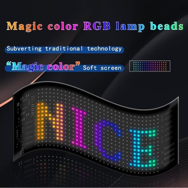 Applikációval programozható színes LED matrix panel, távirányítóval, 12W, 102x348mm