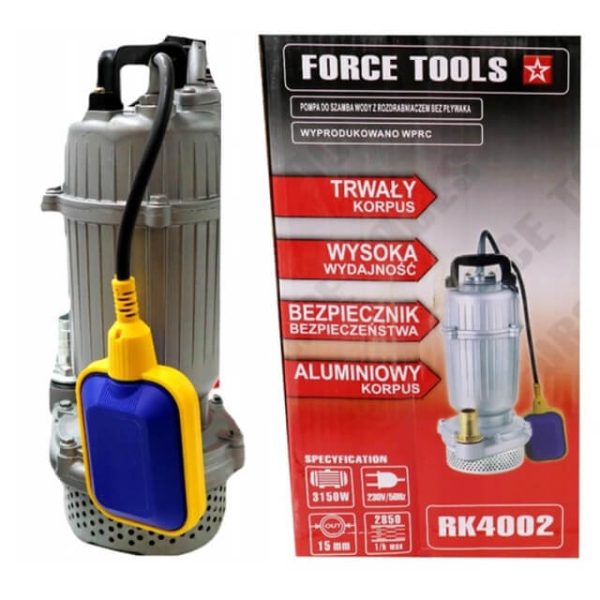 Force Tools alumínium szennyvíz szivattyú 3150 W 2850l/h