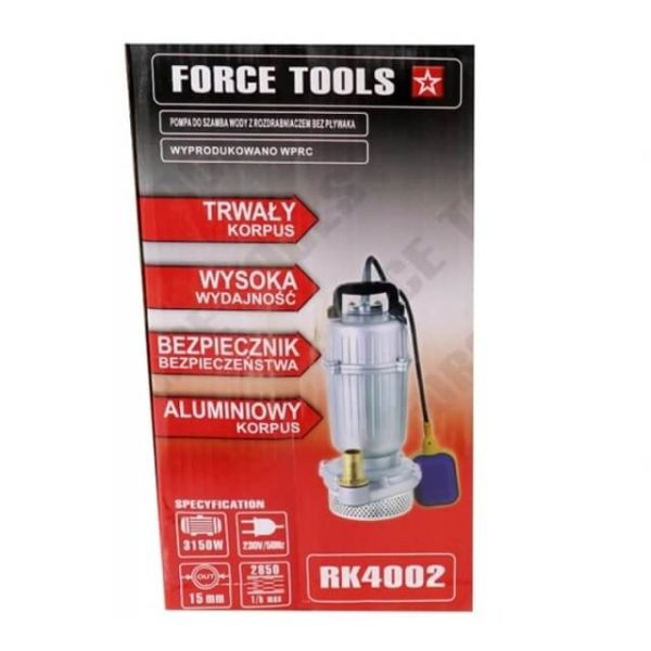 Force Tools alumínium szennyvíz szivattyú 3150 W 2850l/h