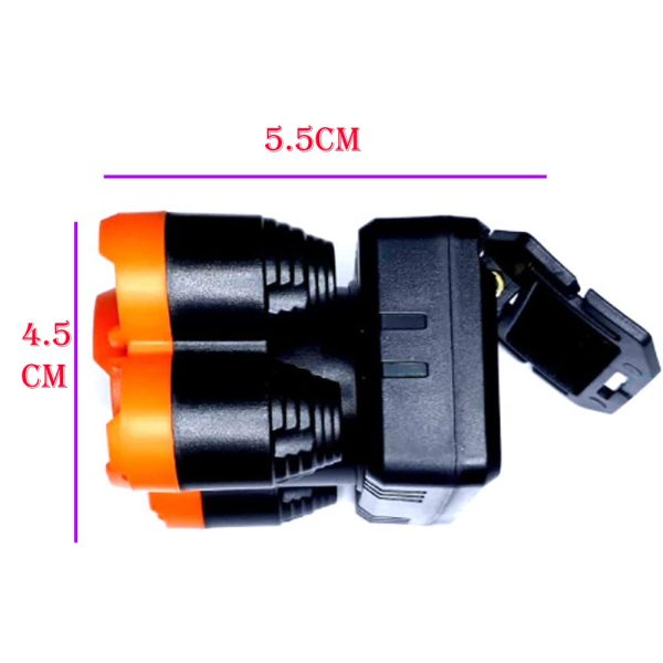 Szuperfényes fejlámpa, 3 x Cree XPE LED, fejpánttal