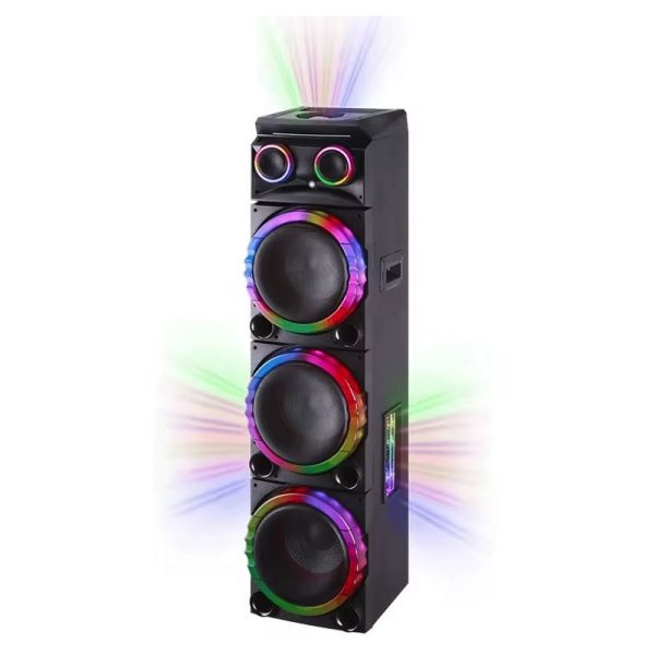 HS-TD10V3 Vezeték nélküli hangszóró, 3x10" basszus és egy magassugárzó, BT/USB/TF/FM/AUX/Karaoke/TWS