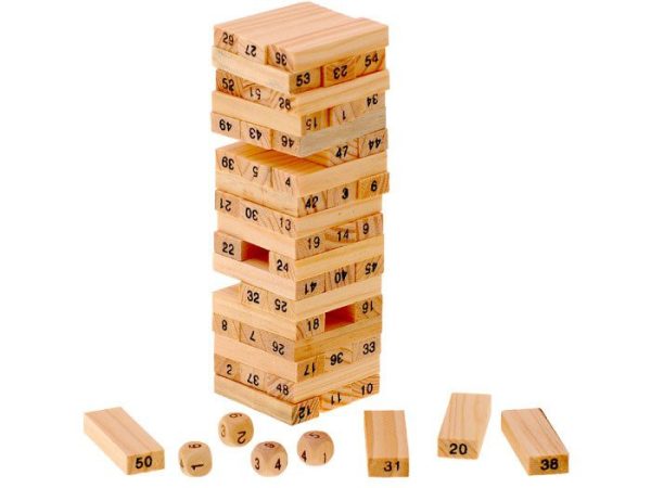 Jenga társasjáték ,dobókockákkal