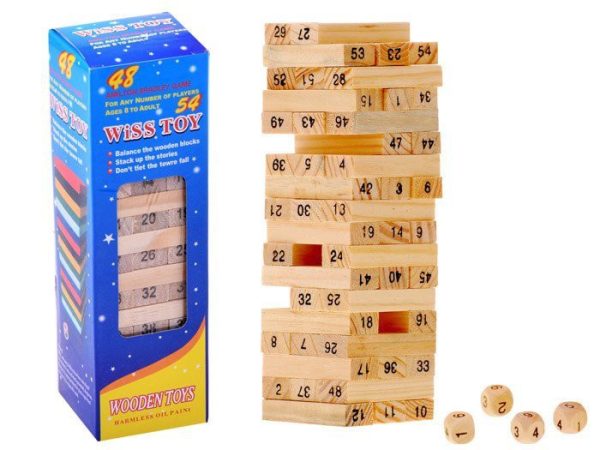 Jenga társasjáték ,dobókockákkal