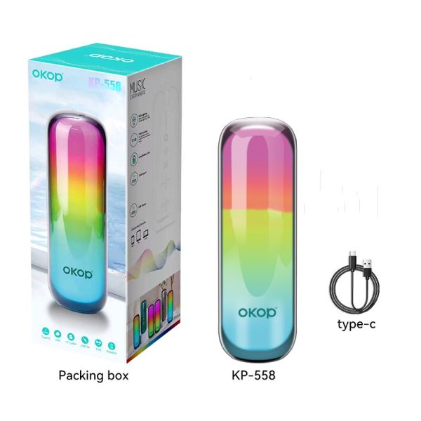 OKOP KP-558 Bluetooth Magic LED hangszóró akkus,Mp3,Rádió,USB, TF/micro SD kártya, AUX