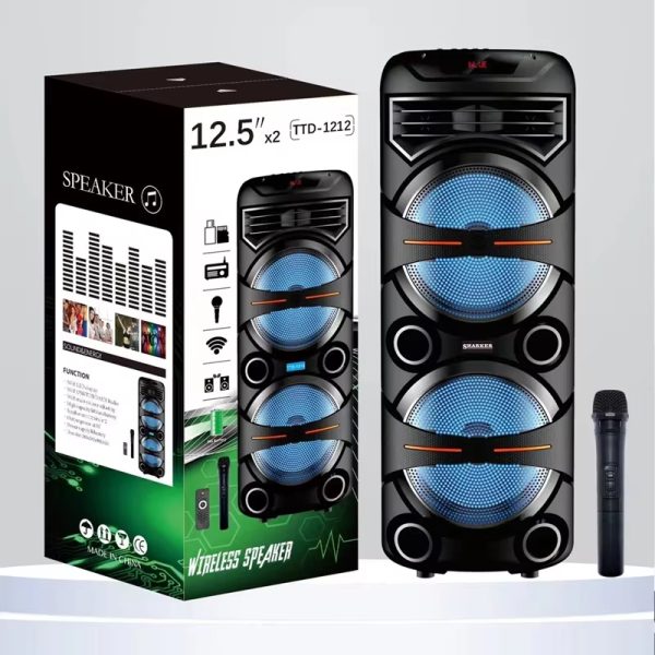 TTD-1212 Vezeték nélküli hangszóró, 40W, 20Hz-18KHz, TF/FM/BT/TWS/HIFI/AUX/USB/MP3/MP4