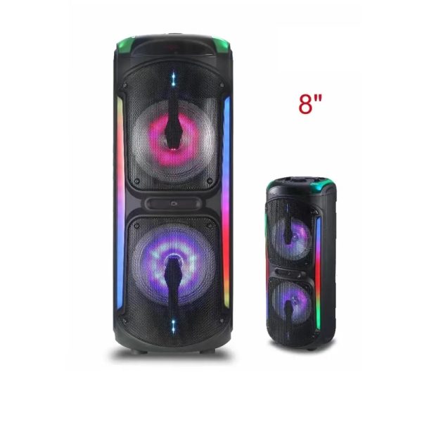 Yr-8802 Bluetooth hangszóró, 20W RMS, AUX/USB/TF/FM/BT/kijelző/felvétel/MIC bemenet/TWS/RGB fény