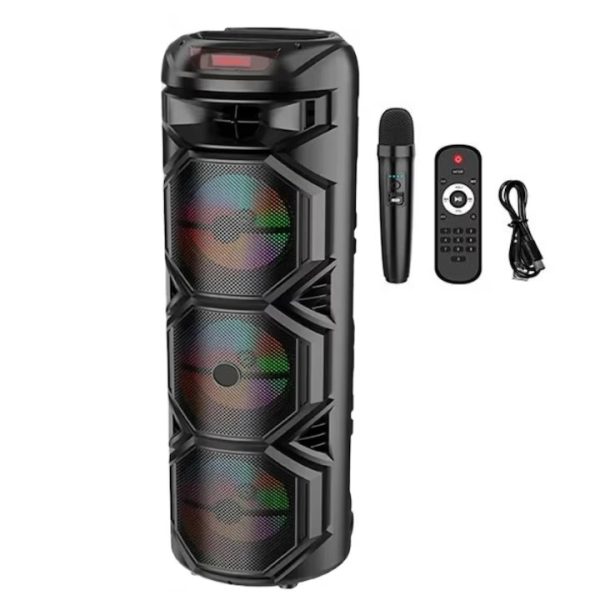 ZQS8301 Hordozható hangszóró,BT/FM/AUX/USB, RGB, mikrofon, 40W RMS/120W PMPO