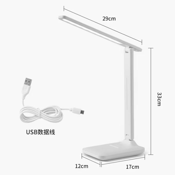 Led asztali lámpa , érintésvezérlős 3 féle fokozat, 3000K-6500K, usb csatlakozás ,10 W ,550L