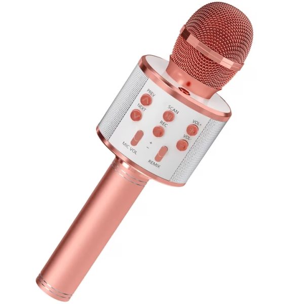 Bluetooth-os karaoke mikrofon gyerekeknek , 3 éves kortól , rózsaszín