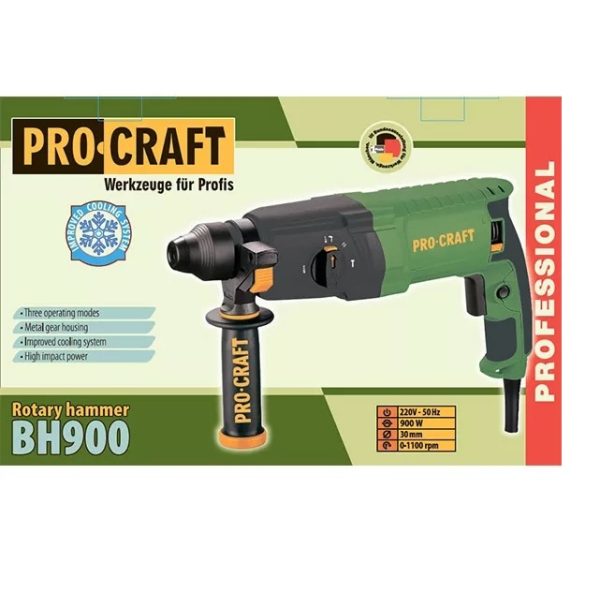 Procraft SDS Plus BH900 kombinált ütvefúró fúrókalapács 220 V 900 W