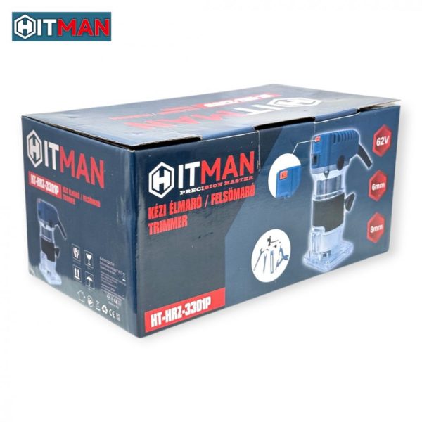 Hitman HT-HRZ-3301P Kézi Felsőmaró Élmaró, 1250W, 6mm és 8mm Tokmánnyal