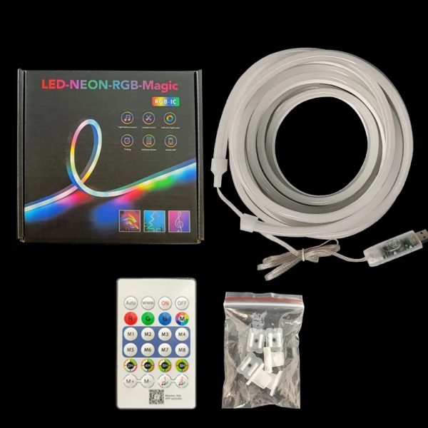 MDX-19 LED NEON RGB vágható szalag, telefonos applikációval és távirányítóval, élő zene követéssel