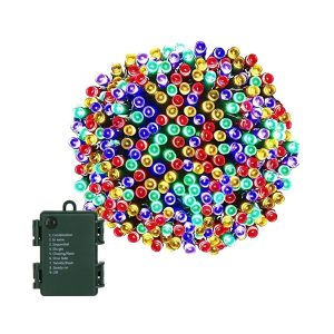 Karácsonyi elmes fényfüzér , 10 méteres, 100 LED, 8 programmal, Színes