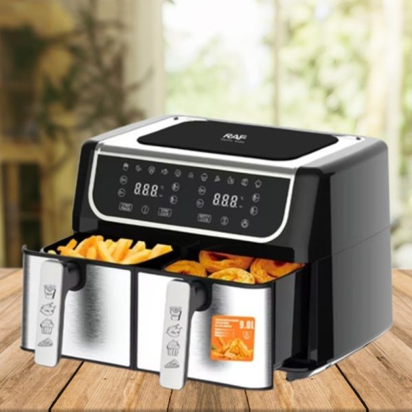 Raf Dupla kosaras nagy teljesítményű , forró levegős sütő/Air fryer , 1700W , 4,5L+ 4,5L , R.5262