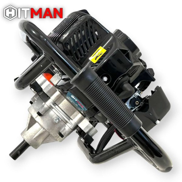 Hitman HT-ED76MAX 6.5HP 73cc Benzinmotoros Talajfúró 3 Fúrófejjel (100mm, 150mm, 200mm)