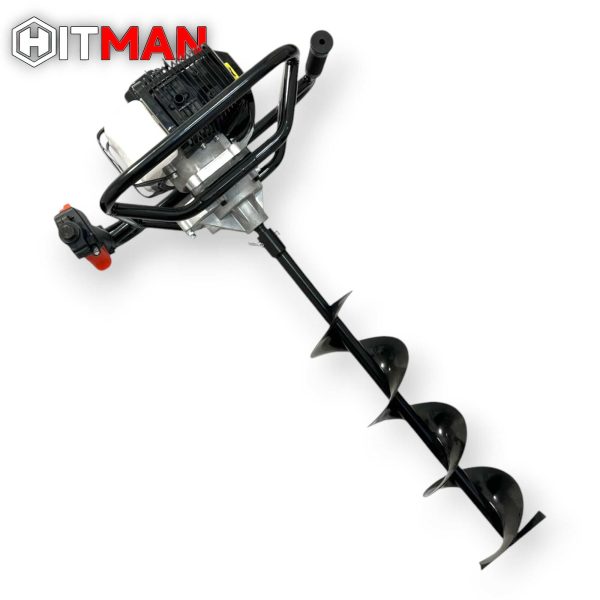 Hitman HT-ED76MAX 6.5HP 73cc Benzinmotoros Talajfúró 3 Fúrófejjel (100mm, 150mm, 200mm)