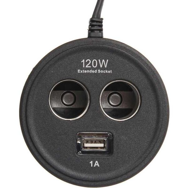 Olesson NO.1671 Pohátartóba rakható 2-es szivargyujtó elosztó + USB, 120W