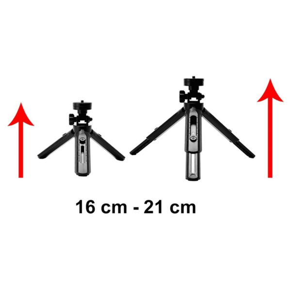 Állitható mini telefontartó állvány, tripod MAX 16 cm