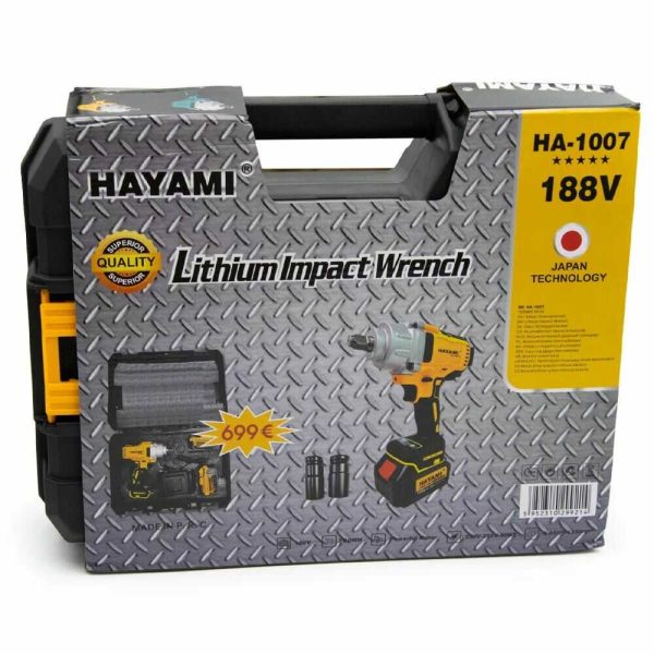 Hayami HA-1007 Ütvecsavarozó 1350 Nm, 2db 21V 6000mAh akkumulátorral