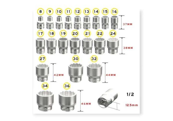 Haina HA-1441 Belső És Külső Torx Készlet - 19 részes, Gearlock - Image 3