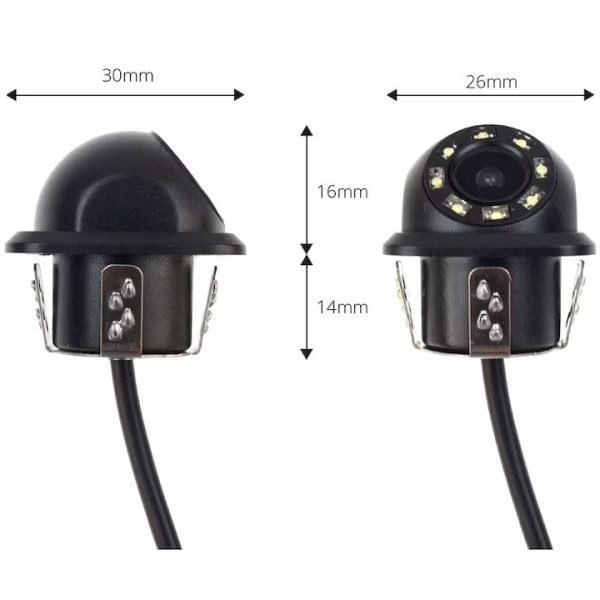 Amio HD305 02165 Tolató első/hátsó videokamera, beépített fi18mm, 8 LED, ferde,