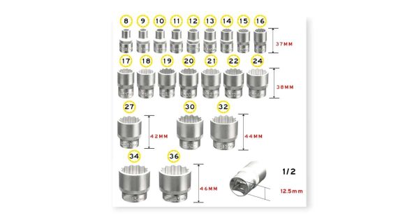 Haina HA-1441 Belső És Külső Torx Készlet - 19 részes, Gearlock