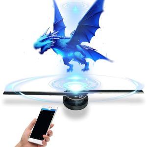 Holografikus HD ledes ventilátor 3D hologramm kivetítő telefonos applikációval és távirányítóval