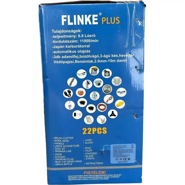 Flinke FK-3800 Professzionális Benzines Fűkasza 22 részes 6,8 lóerős