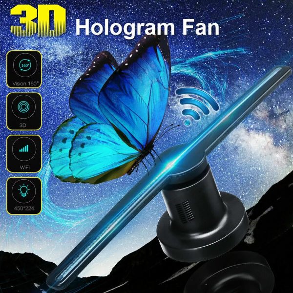 Holografikus HD ledes ventilátor 3D hologramm kivetítő telefonos applikációval és távirányítóval