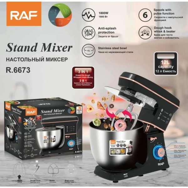 RAF Stand Mixer R.6673 - 1800W - 6L - 3 az 1-ben konyhai robotgép