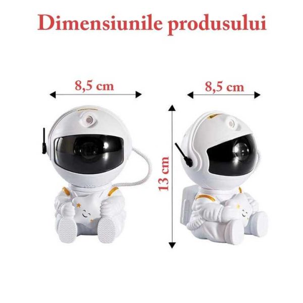 Űrhajós Csillagfény Projektor, Távirányítóval Projector Galaxy Astronaut LED lámpák, 360 fokban állítható mágneses fej, otthonra és autóra, éjszakai fény 8 csillag hatásokkal.