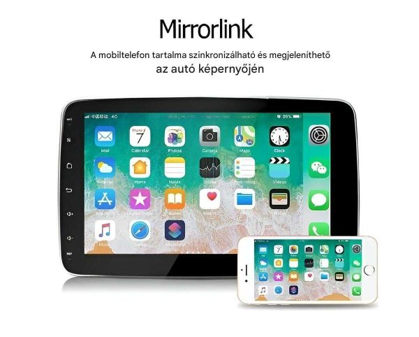 1Din Android 13 Autós fejegység 10.1" Stereo autórádió, AndroidAuto + CarPlay Tükörlink