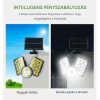 Napelemes, mozgásérzékelős kültéri COB LED reflektor, állítható panelekkel és távirányítóval
