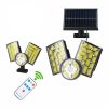Napelemes, mozgásérzékelős kültéri COB LED reflektor, állítható panelekkel és távirányítóval