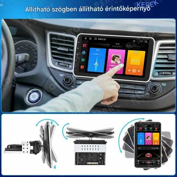 1Din Android 13 Autós fejegység 10.1" Stereo autórádió, AndroidAuto + CarPlay Tükörlink