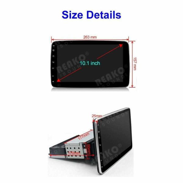 1Din Android 13 Autós fejegység 10.1" Stereo autórádió, AndroidAuto + CarPlay Tükörlink