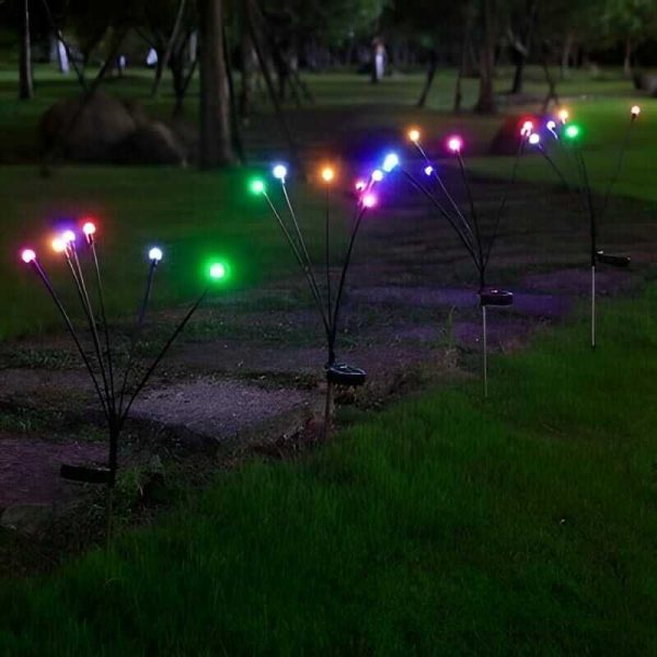Színes (RGB) Napelemes Díszvilágítás, Szentjánosbogár Fények Alkonykapcsolóval (2 db/csomag)
