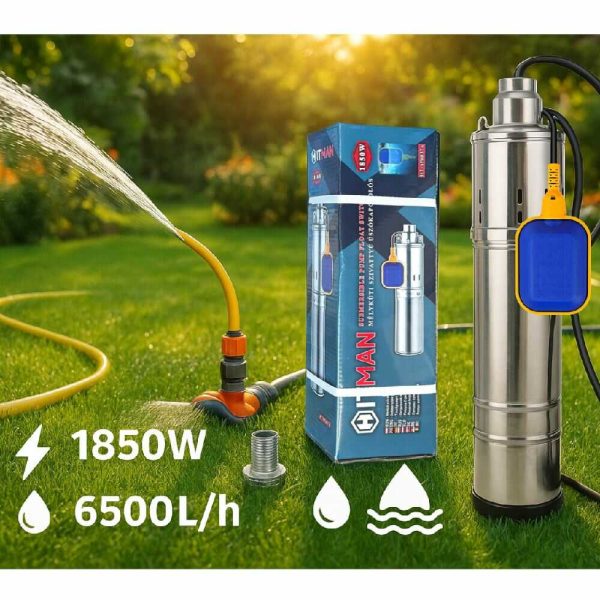 Hitman SP6837A Mélykúti Csőszivattyú, 1850W, 6500 l/óra – Úszókapcsolós automata működéssel