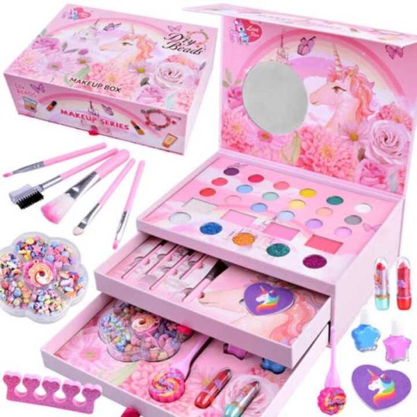 Makeup Box kislányoknak rengeteg sminkkel és gyöngyökkel