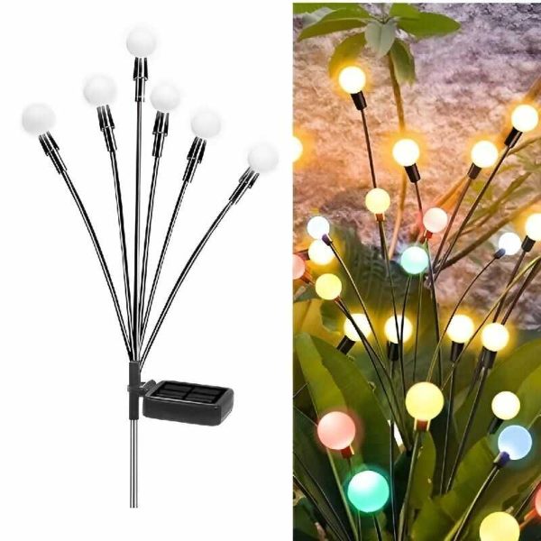 Színes (RGB) Napelemes Díszvilágítás, Szentjánosbogár Fények Alkonykapcsolóval (2 db/csomag)
